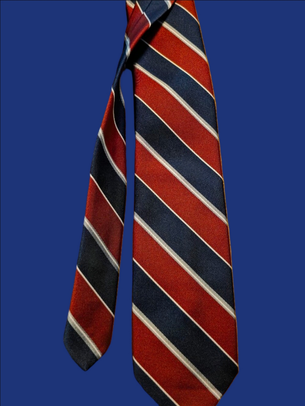 4/$67 Deal! Pierre Cardin Vintage Red and Navy Stripe Tie